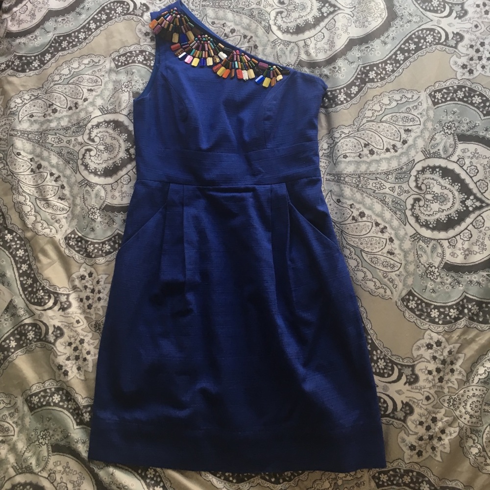 MOVING SALE!! Shoshanna Beaded One Shoulder Dress